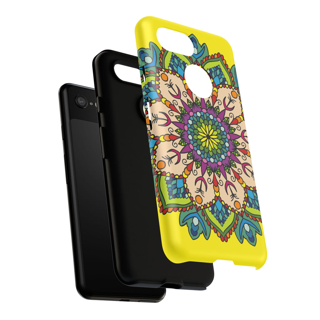 Intricate Floral Yellow Phone Case for Bold Protection and Style