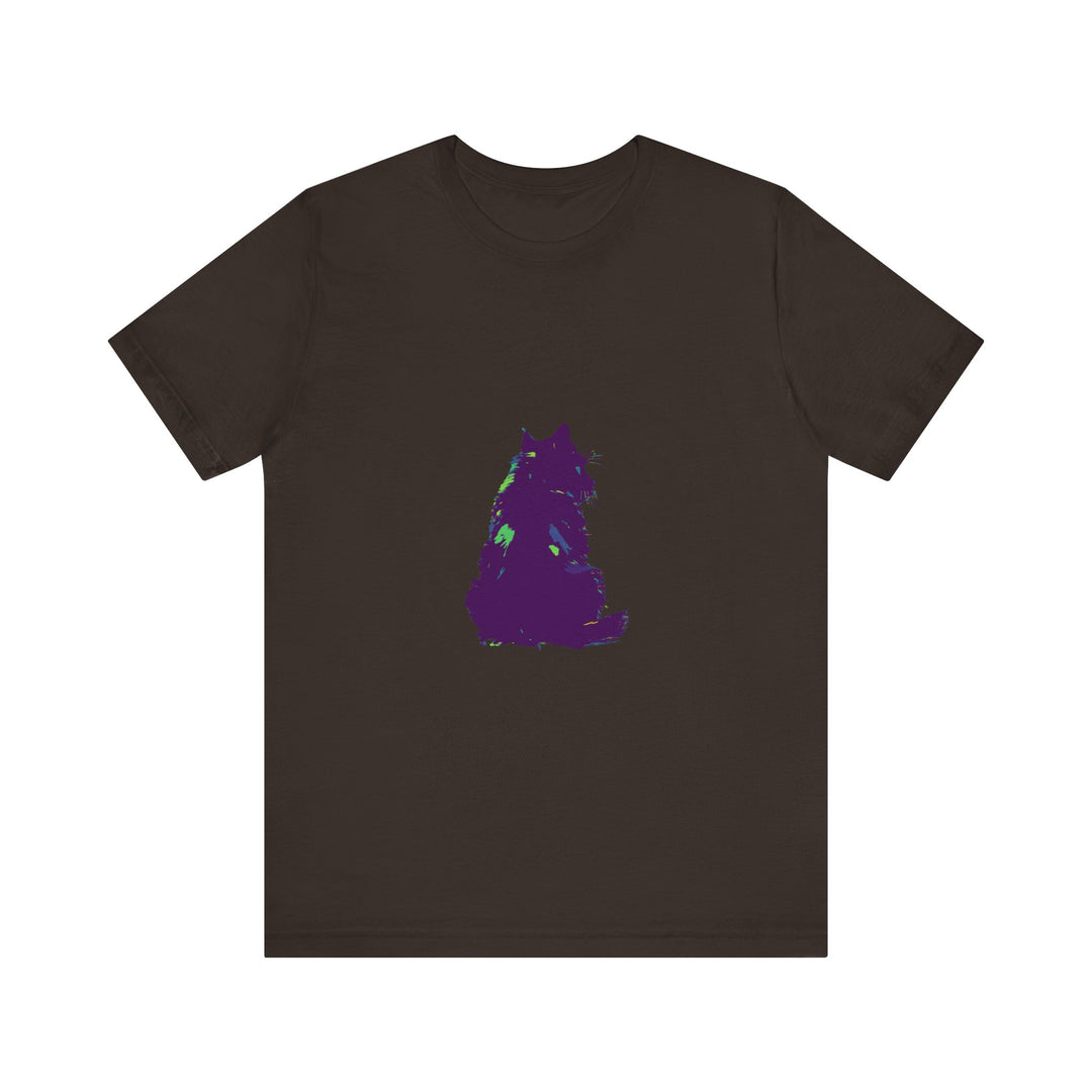 Black Cat Mystery - Colorful Silhouette T-Shirt featuring a playful feline design in vibrant colors, perfect for cat lovers and mystery enthusiasts