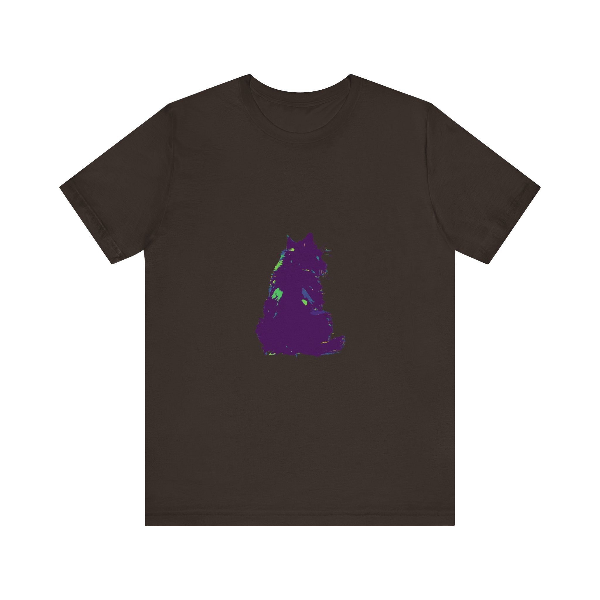 Black Cat Mystery - Colorful Silhouette T-Shirt featuring a playful feline design in vibrant colors, perfect for cat lovers and mystery enthusiasts