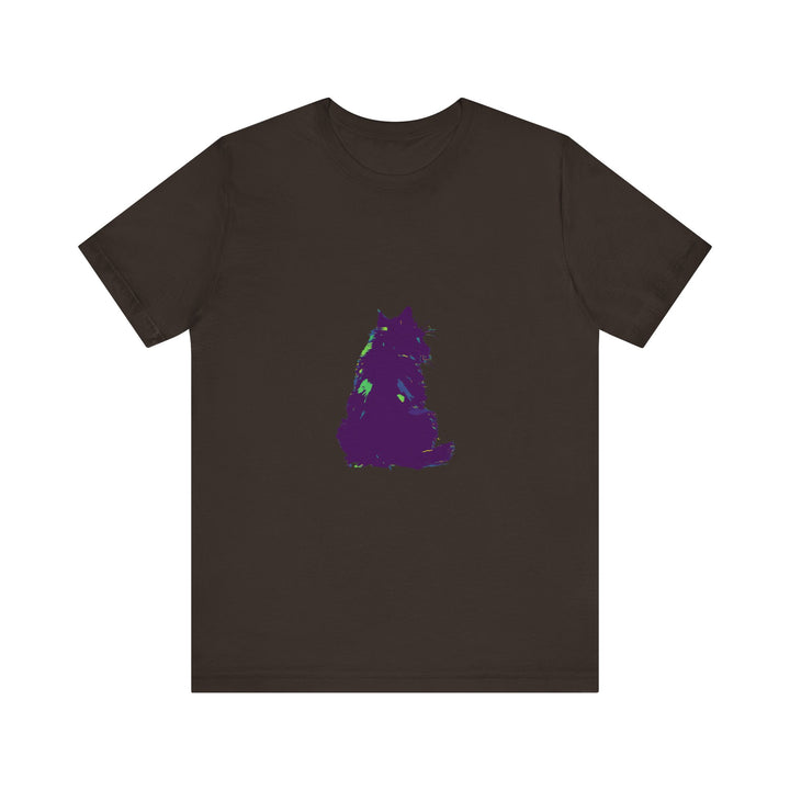 Black Cat Mystery - Colorful Silhouette T-Shirt featuring a playful feline design in vibrant colors, perfect for cat lovers and mystery enthusiasts