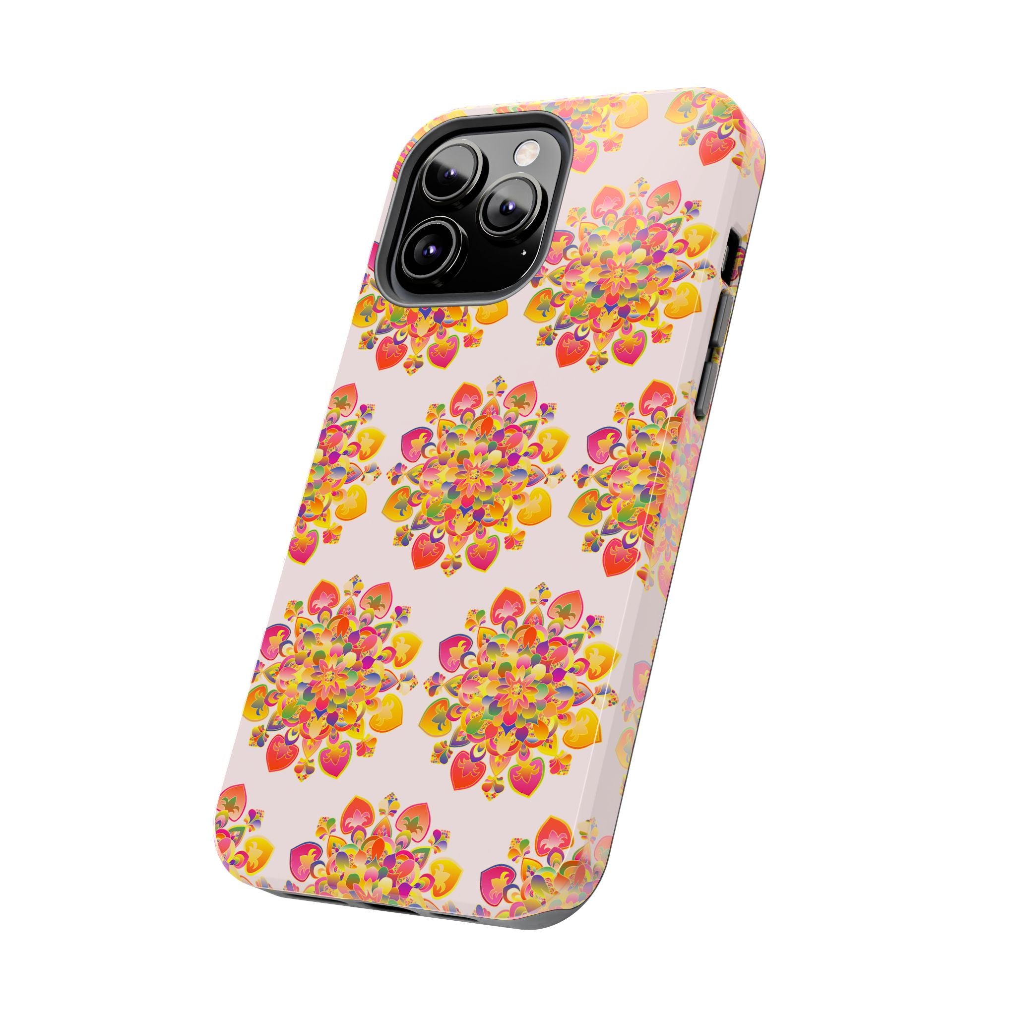 Phone Case - Hand-Drawn Mandala Art - Light Pink Long Description 73