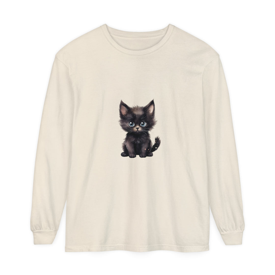 Cute Kitten with Blue Eyes Long Sleeve T-Shirt Alt Text 16