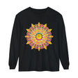 Long sleeve shirt with trippy and eye-catching mandala pattern in vivid colors