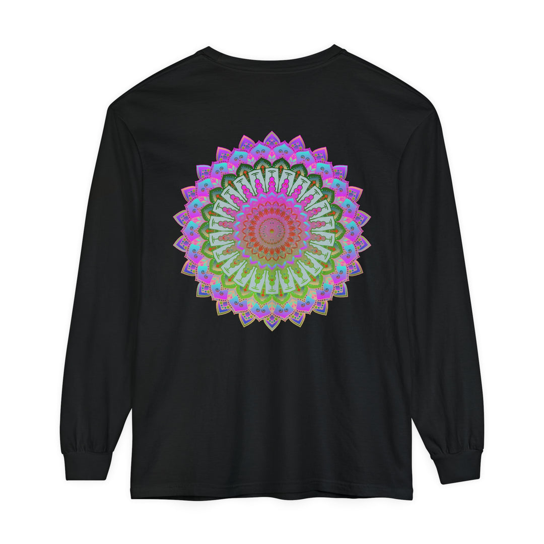 Colorful and intricate mandala design long sleeve t-shirt for men and women