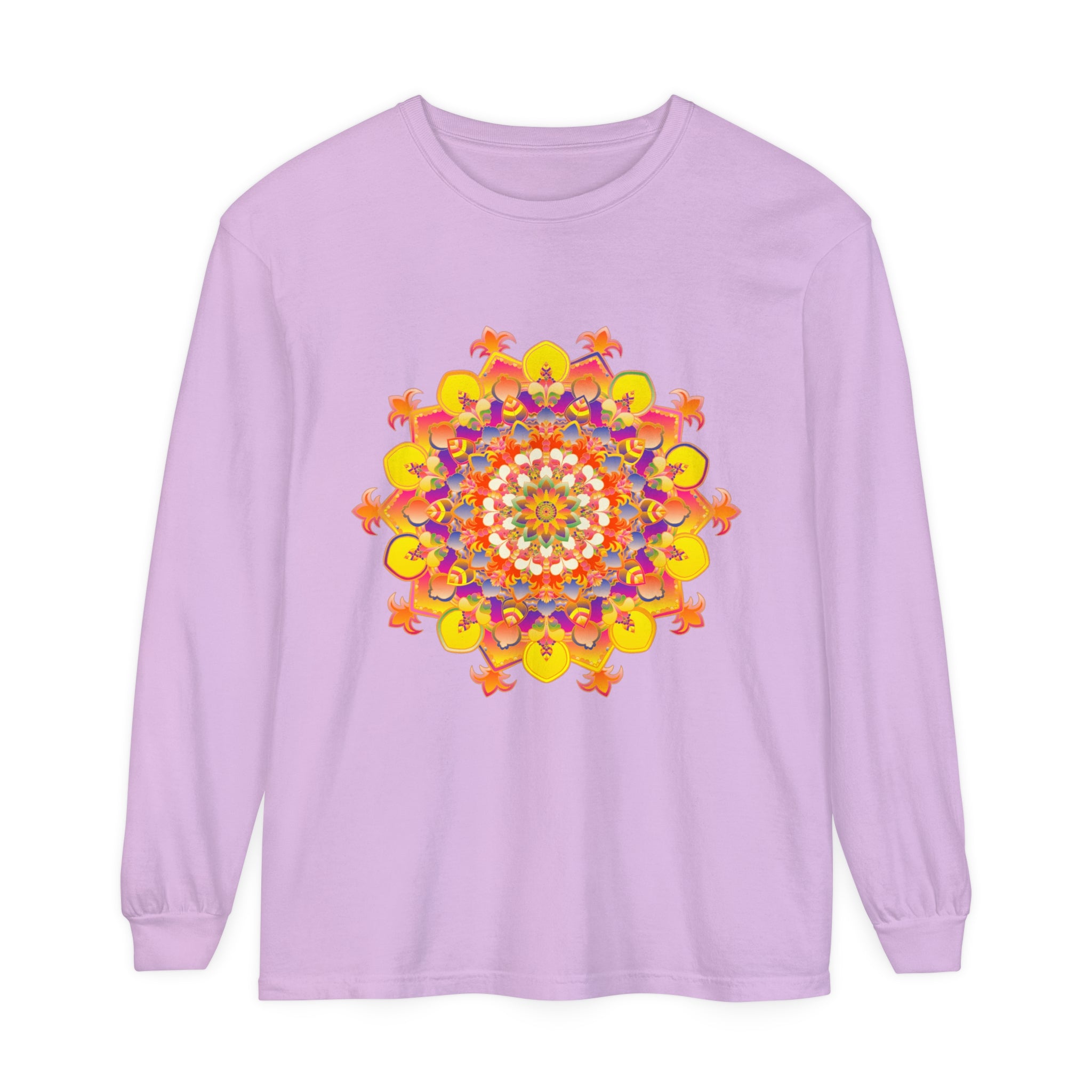 Colorful and intricate mandala design long sleeve t-shirt for men and women