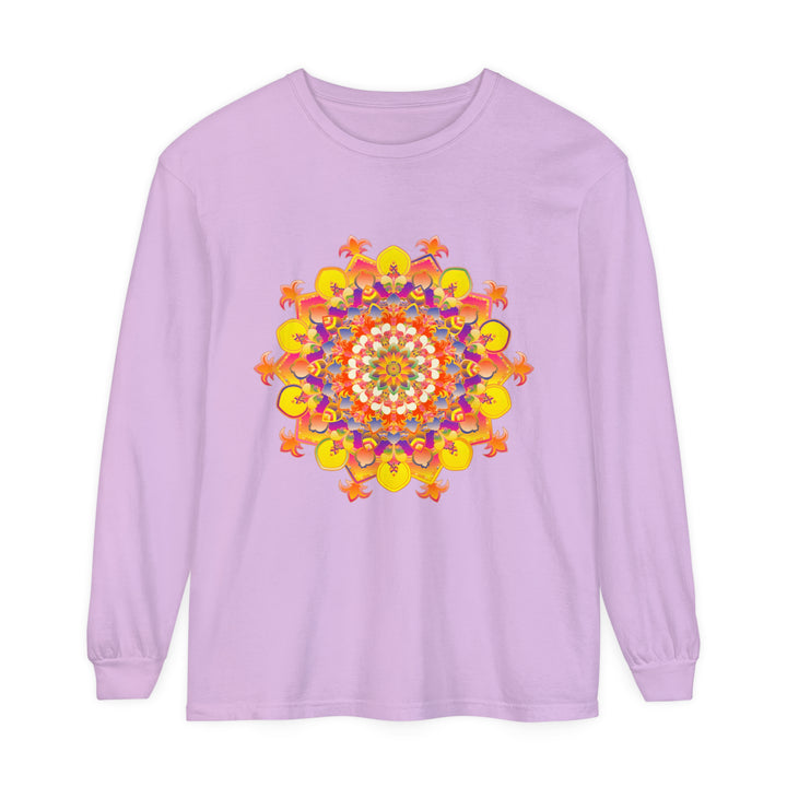 Colorful and intricate mandala design long sleeve t-shirt for men and women