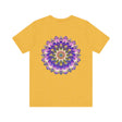 A beautiful mandala t-shirt featuring intricate spiritual designs symbolizing peace and harmony