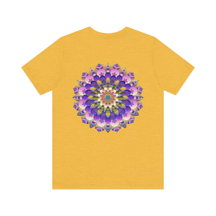 A beautiful mandala t-shirt featuring intricate spiritual designs symbolizing peace and harmony