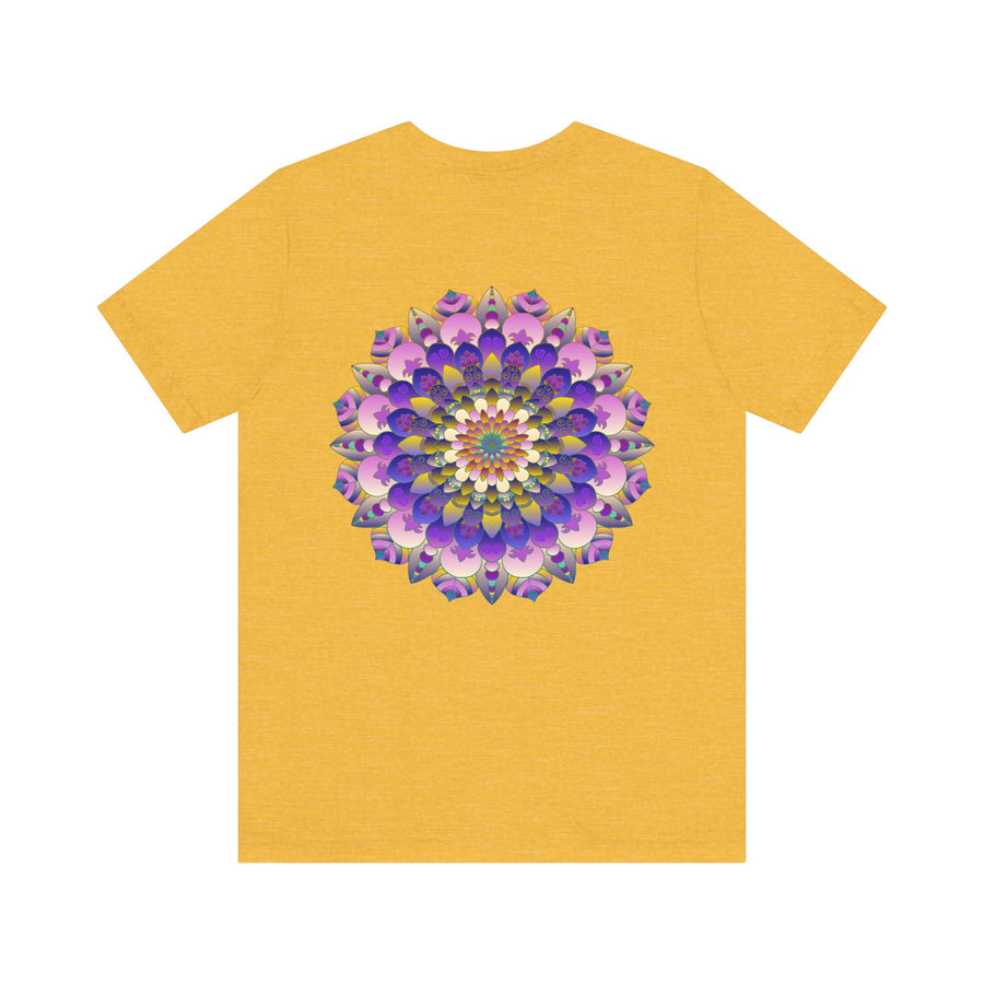 A beautiful mandala t-shirt featuring intricate spiritual designs symbolizing peace and harmony