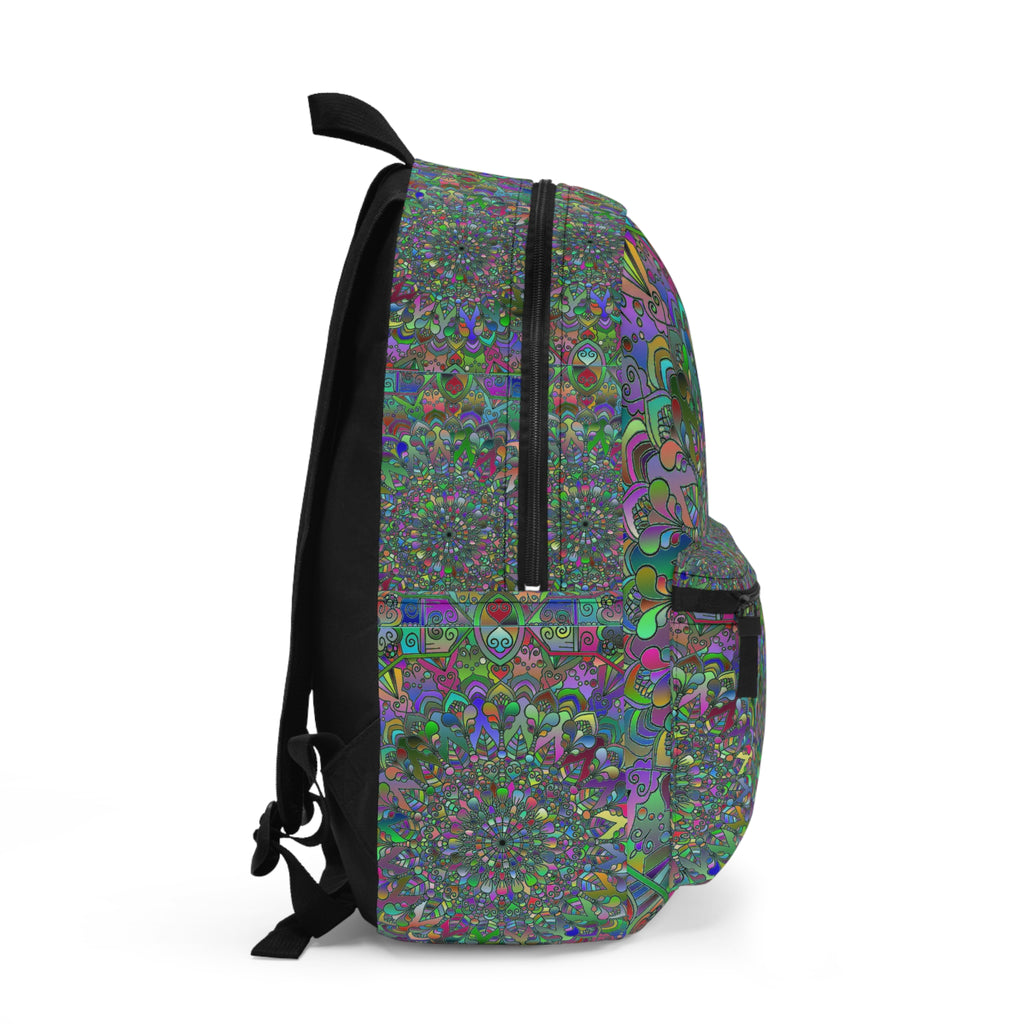 Mandala Pattern Backpack in Bold Hues for School and Travel
