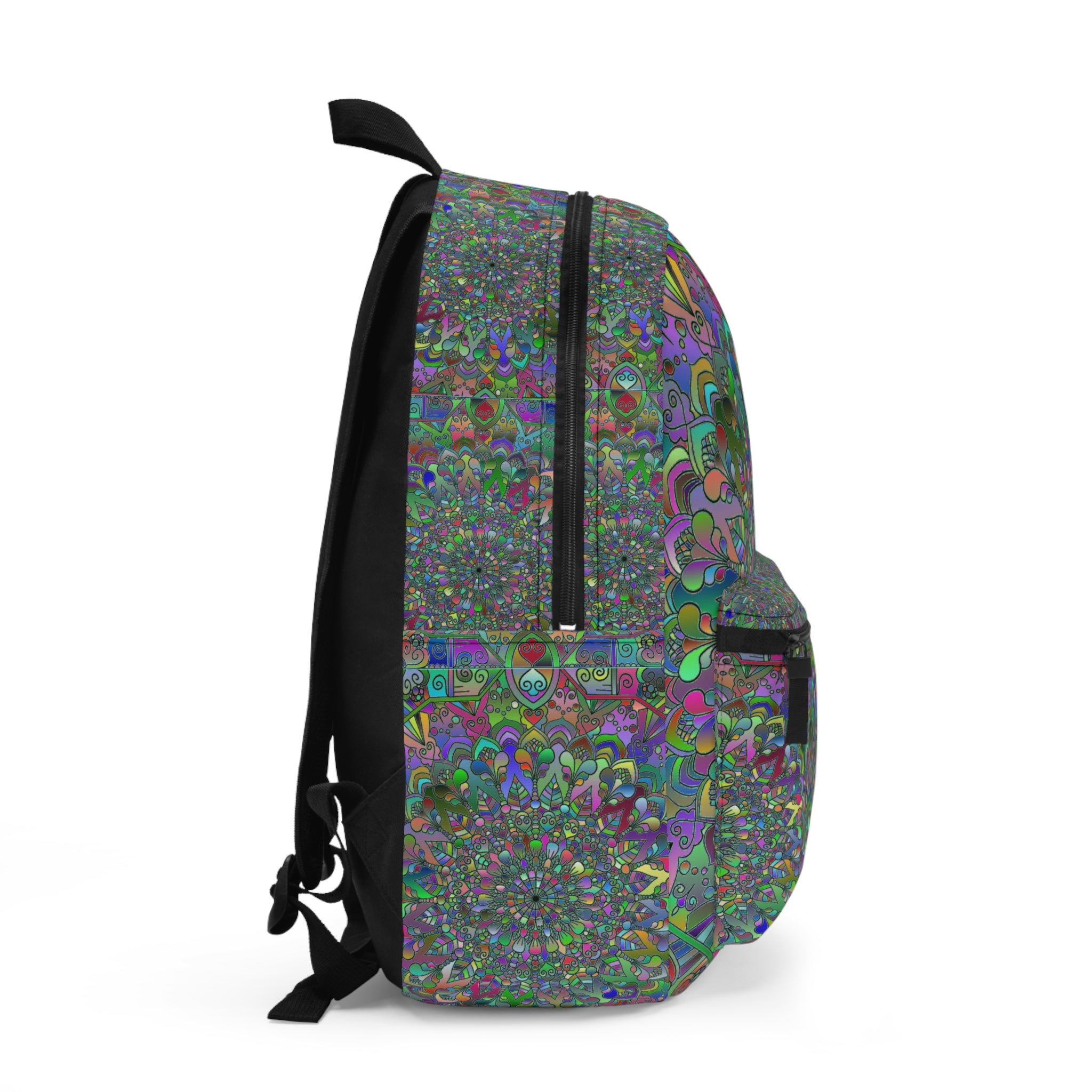 Mandala Pattern Backpack in Bold Hues for School and Travel