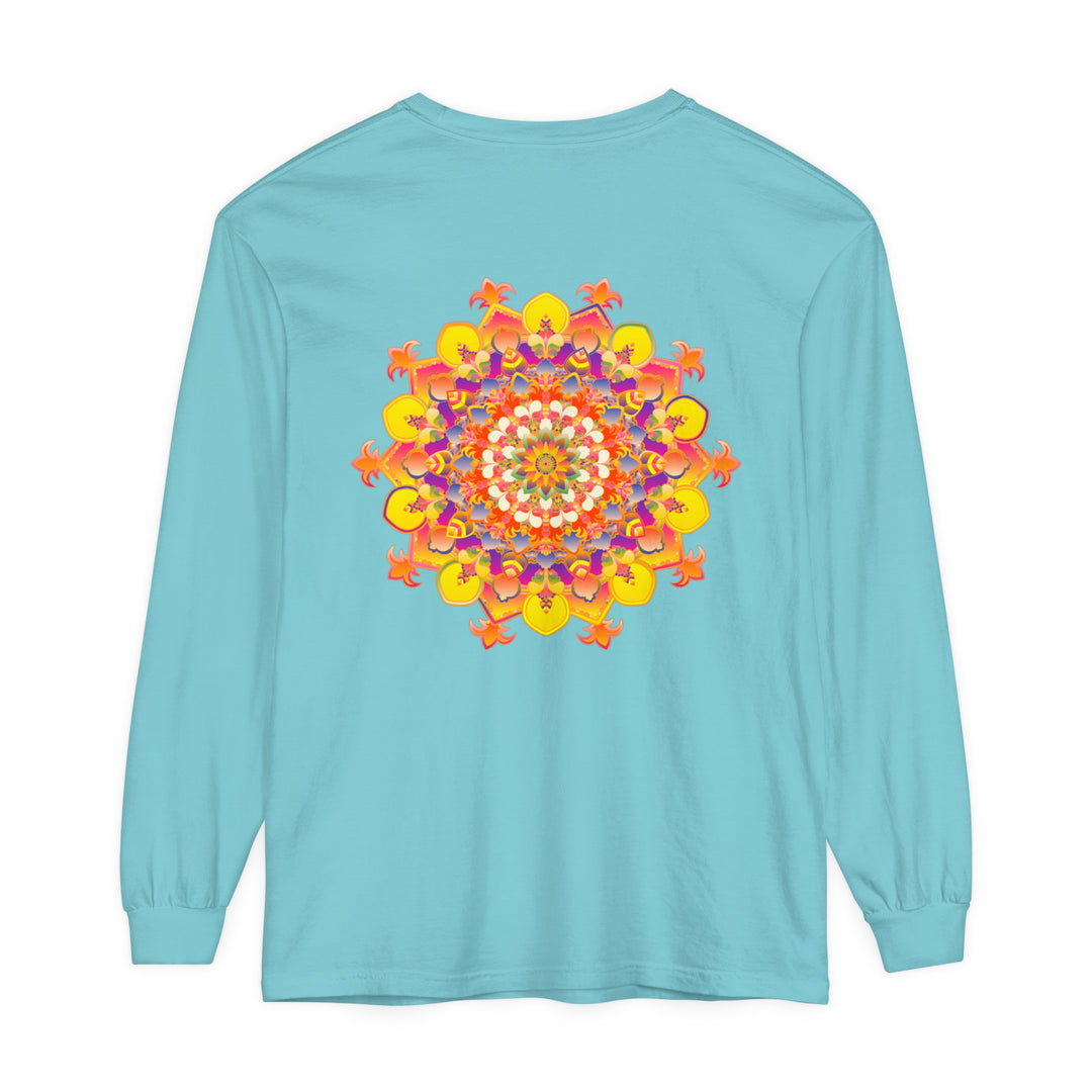 Colorful and intricate mandala design long sleeve unisex t-shirt for sale