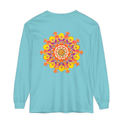 Colorful and intricate mandala design long sleeve unisex t-shirt for sale
