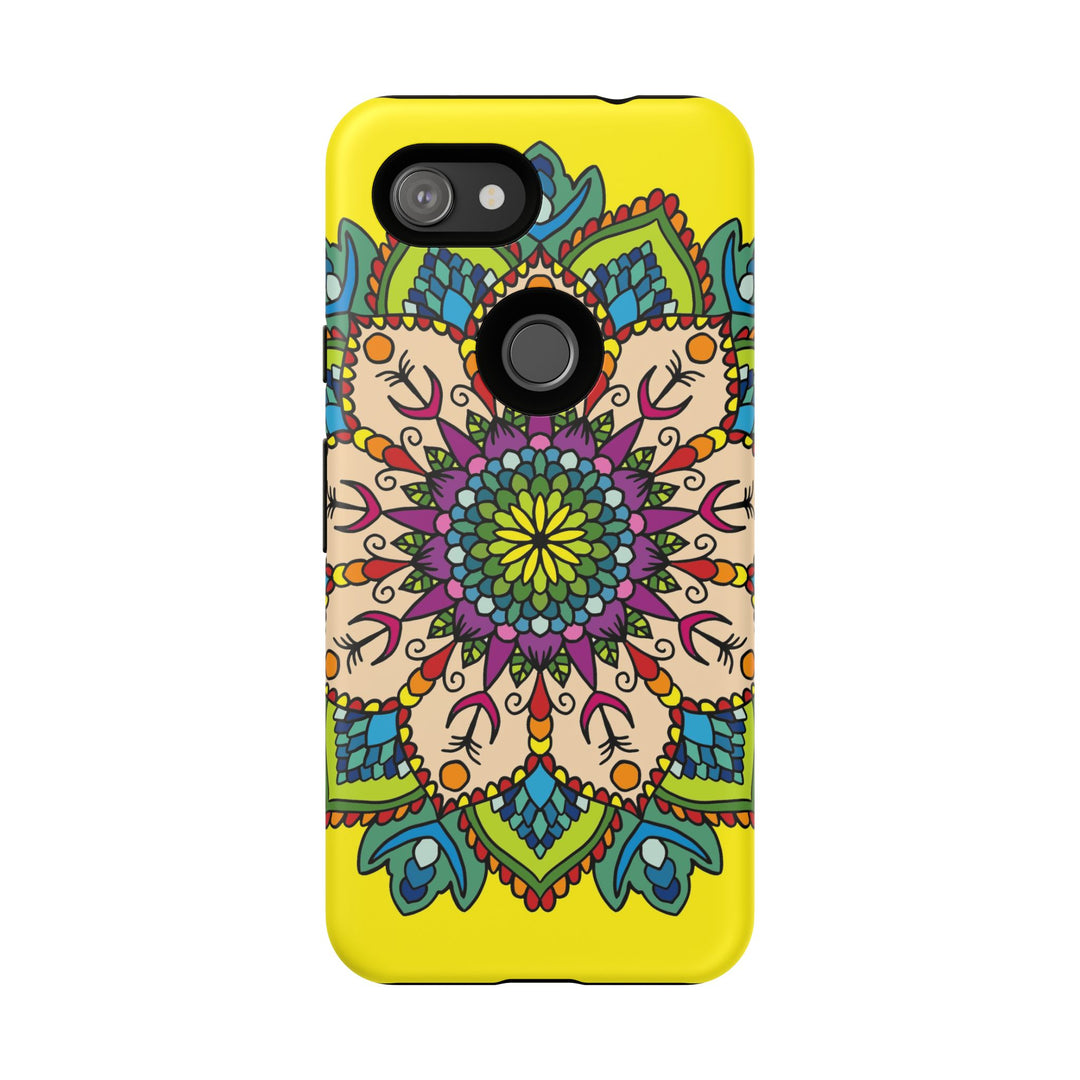 Intricate Floral Yellow Phone Case for Bold Protection and Style