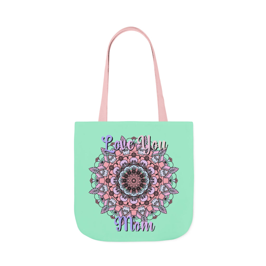 Mandala 'Love You Mom' Canvas Tote — Floral Mother's Day Gift Bag