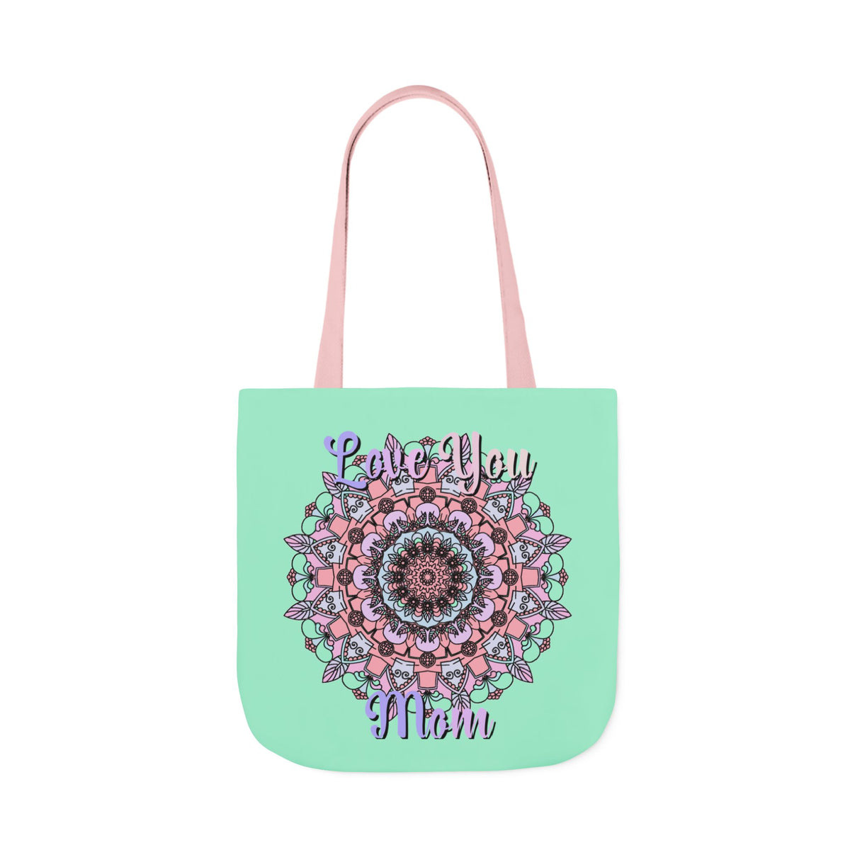 Mandala 'Love You Mom' Canvas Tote — Floral Mother's Day Gift Bag