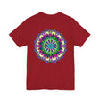 Women's mandala t-shirt with vibrant and soothing colors