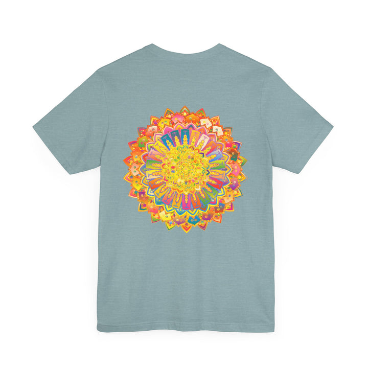 Vibrant Mandala Tee - A beautiful, colorful shirt with a spiritual mandala design, promoting peace and harmony