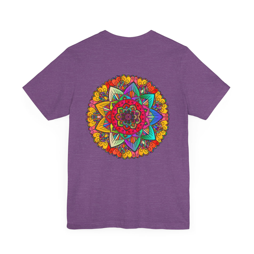 Colorful mandala peace and harmony t-shirt with intricate spiritual design in vibrant hues