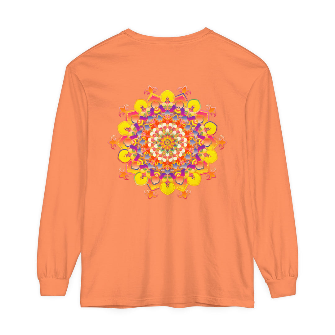 Colorful and intricate mandala design long sleeve t-shirt for both men and women