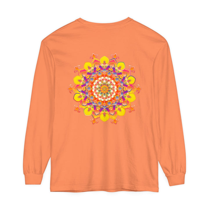 Colorful and intricate mandala design long sleeve t-shirt for both men and women