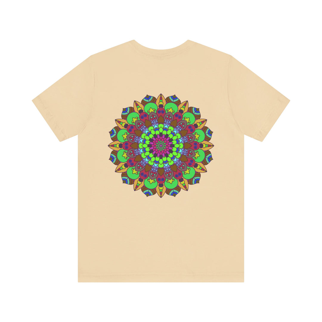 Vibrant Mandala T-Shirt with intricate design promoting peace and harmony