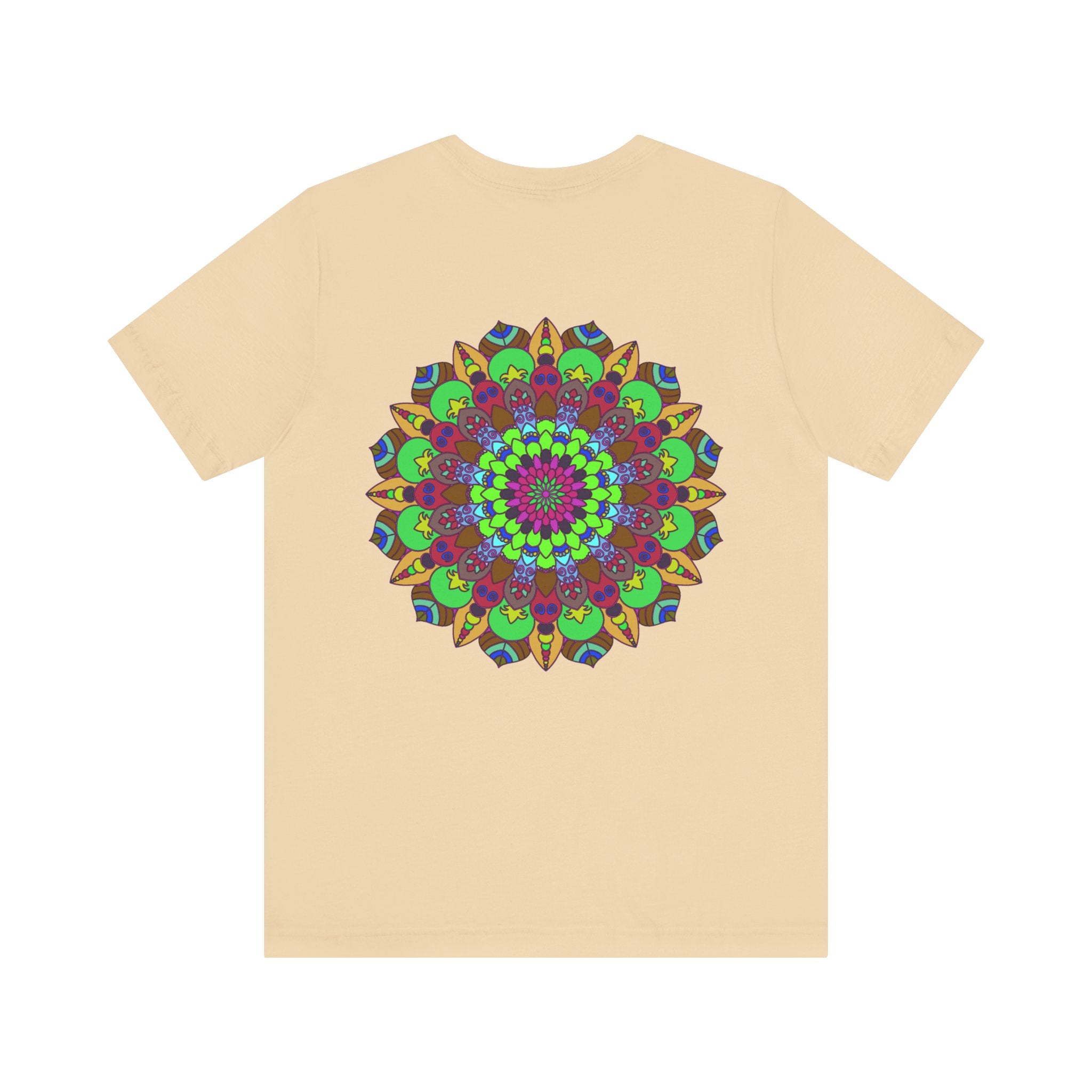 Vibrant Mandala T-Shirt with intricate design promoting peace and harmony