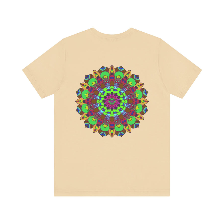 Vibrant Mandala T-Shirt with intricate design promoting peace and harmony