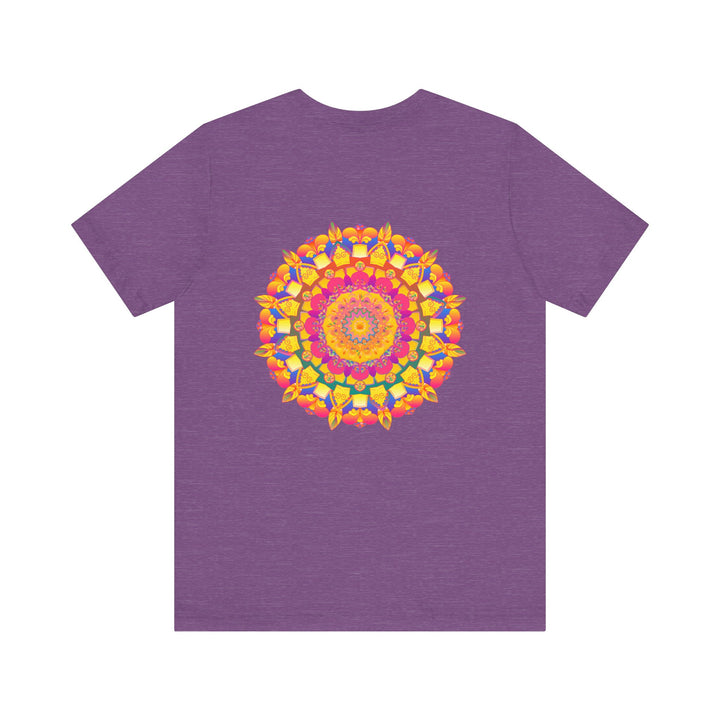 Vibrant Mandala T-Shirt depicting Peace & Harmony, a colorful and intricate design representing unity and tranquility, perfect for adding a touch of spirituality to your wardrobe