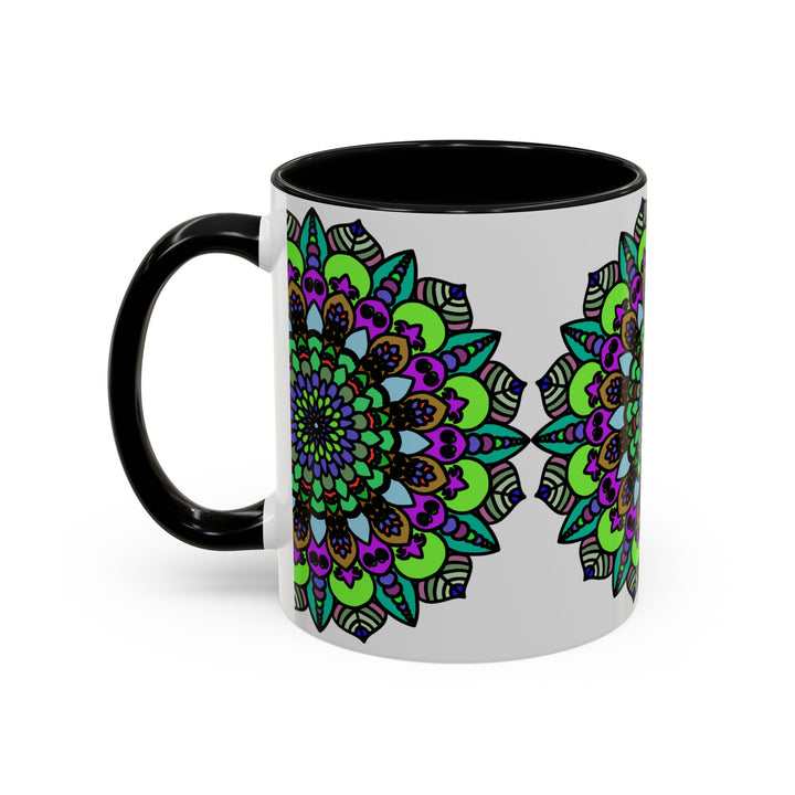 Colorful and intricate mandala art mug with beautiful and vibrant design