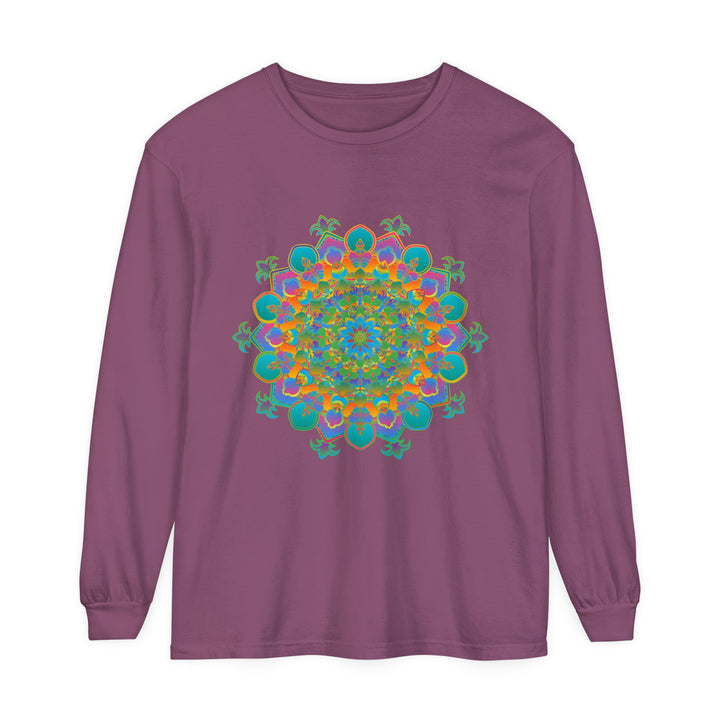 Vibrant Mandala Long Sleeve T-Shirt - Unisex, colorful and intricate design