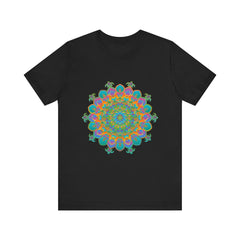 Vibrant Mandala Tee featuring a stunning circular floral design in bold, eye-catching colors