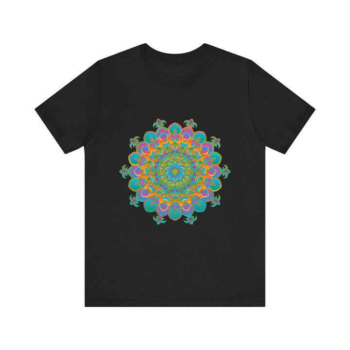 Vibrant Mandala Tee featuring a stunning circular floral design in bold, eye-catching colors