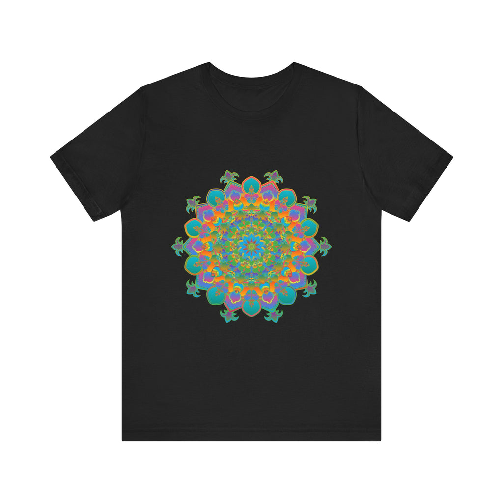 Vibrant Mandala Tee featuring a stunning circular floral design in bold, eye-catching colors