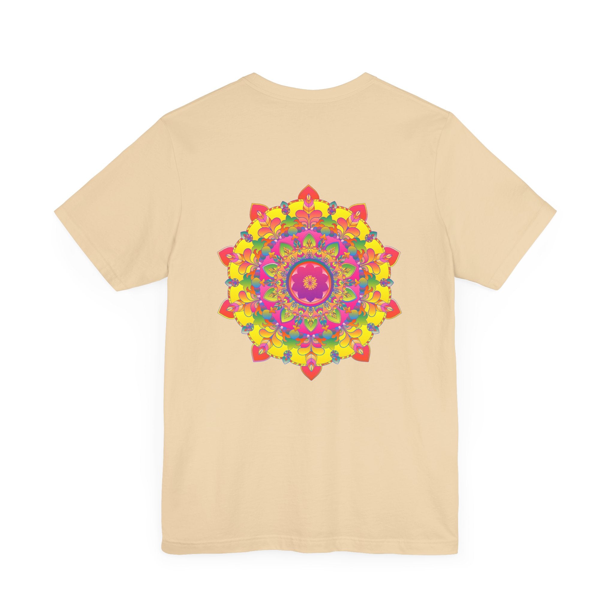 Vibrant Mandala Tee featuring intricate spiritual design for peace and harmony