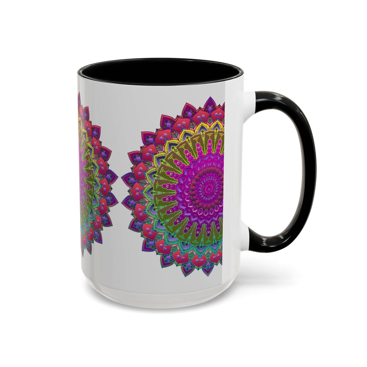 Colorful Mandala Art Mug Featuring Intricate and Eye-Catching Pattern