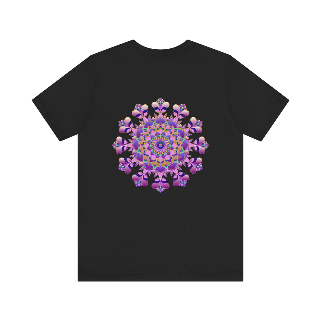 Artistic mandala tee with vibrant colors promoting mindfulness and balance