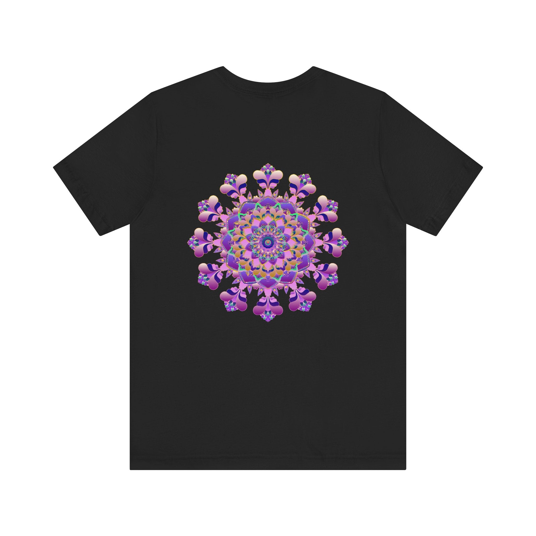 Artistic mandala tee with vibrant colors promoting mindfulness and balance