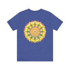 Vibrant Mandala Tee featuring a intricate design in colorful hues, symbolizing spiritual peace and harmony for a serene and tranquil lifestyle