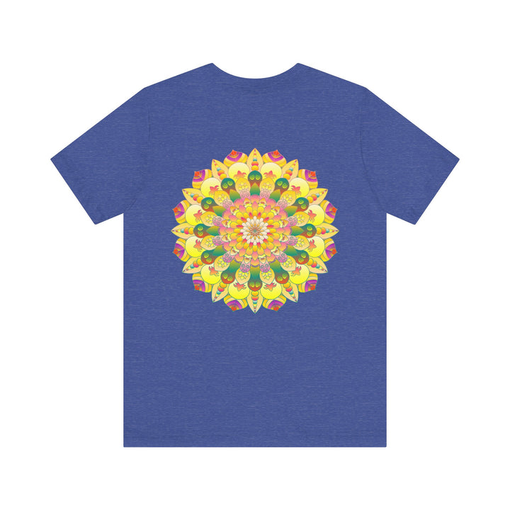 Vibrant Mandala Tee featuring a intricate design in colorful hues, symbolizing spiritual peace and harmony for a serene and tranquil lifestyle