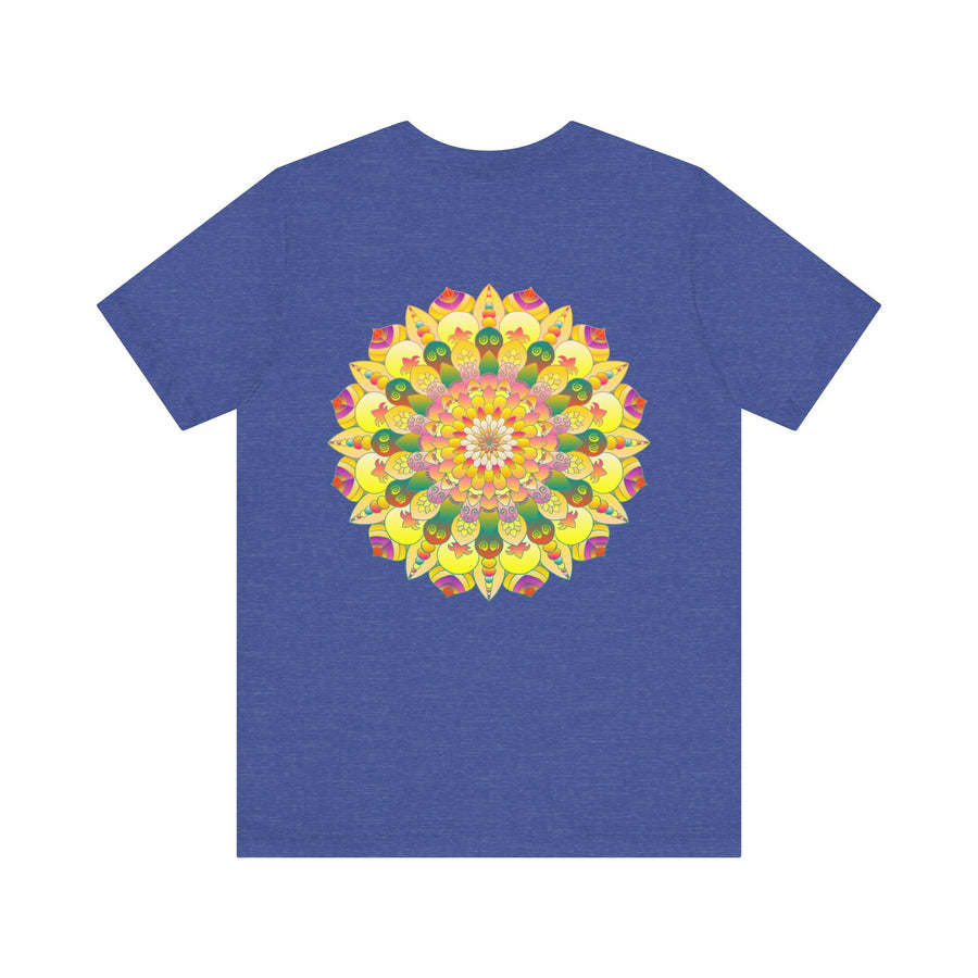 Vibrant Mandala Tee featuring a intricate design in colorful hues, symbolizing spiritual peace and harmony for a serene and tranquil lifestyle