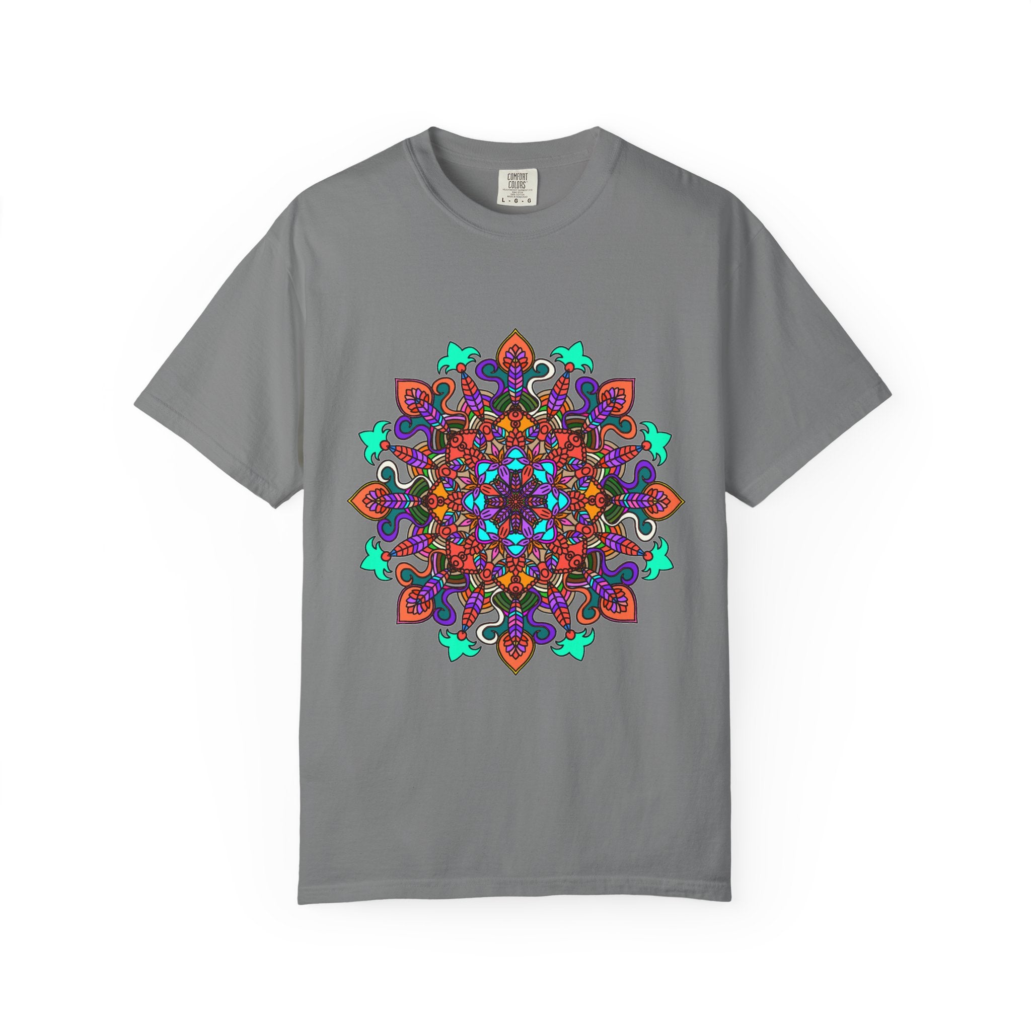 T-shirt con disegno mandala fatto a mano - 100% cotone