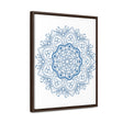 Handmade steel blue Mandala design wall art on gallery canvas wraps