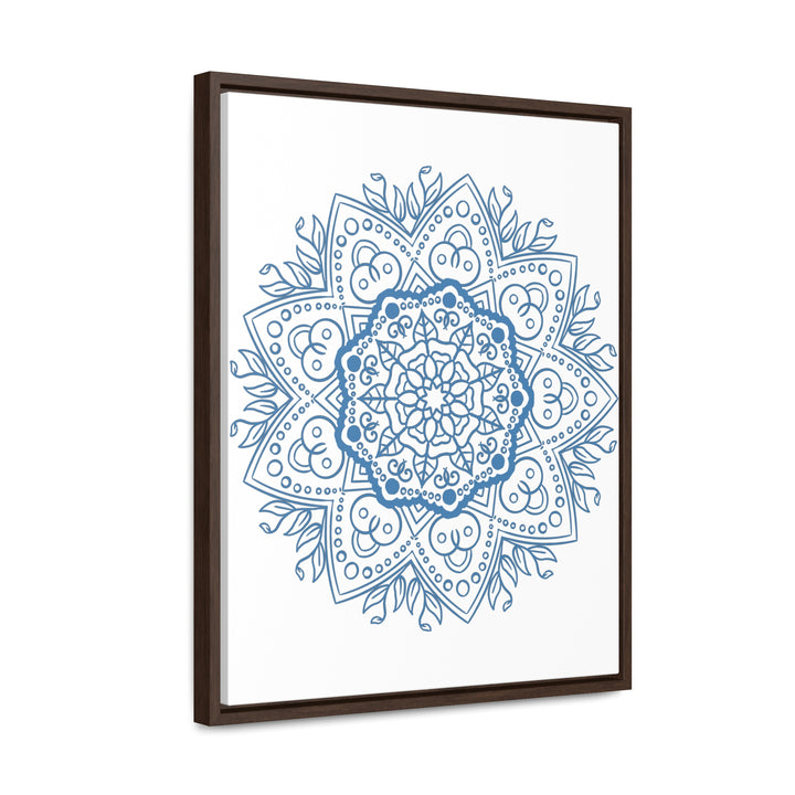 Handmade steel blue Mandala design wall art on gallery canvas wraps