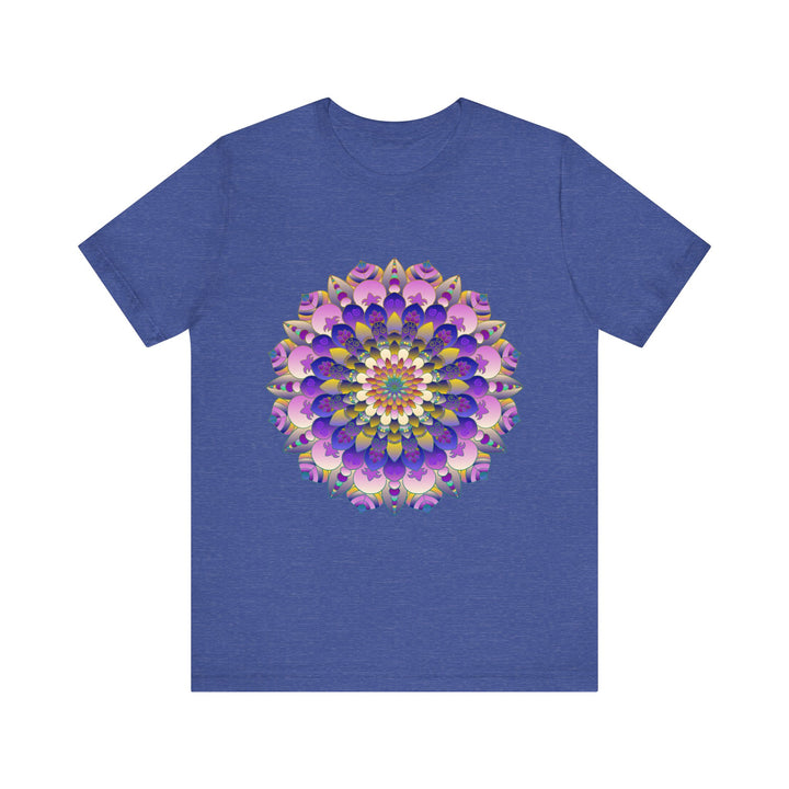 Vibrant and intricate mandala flower design on a t-shirt, perfect for those seeking spiritual and artistic expression in their fashion