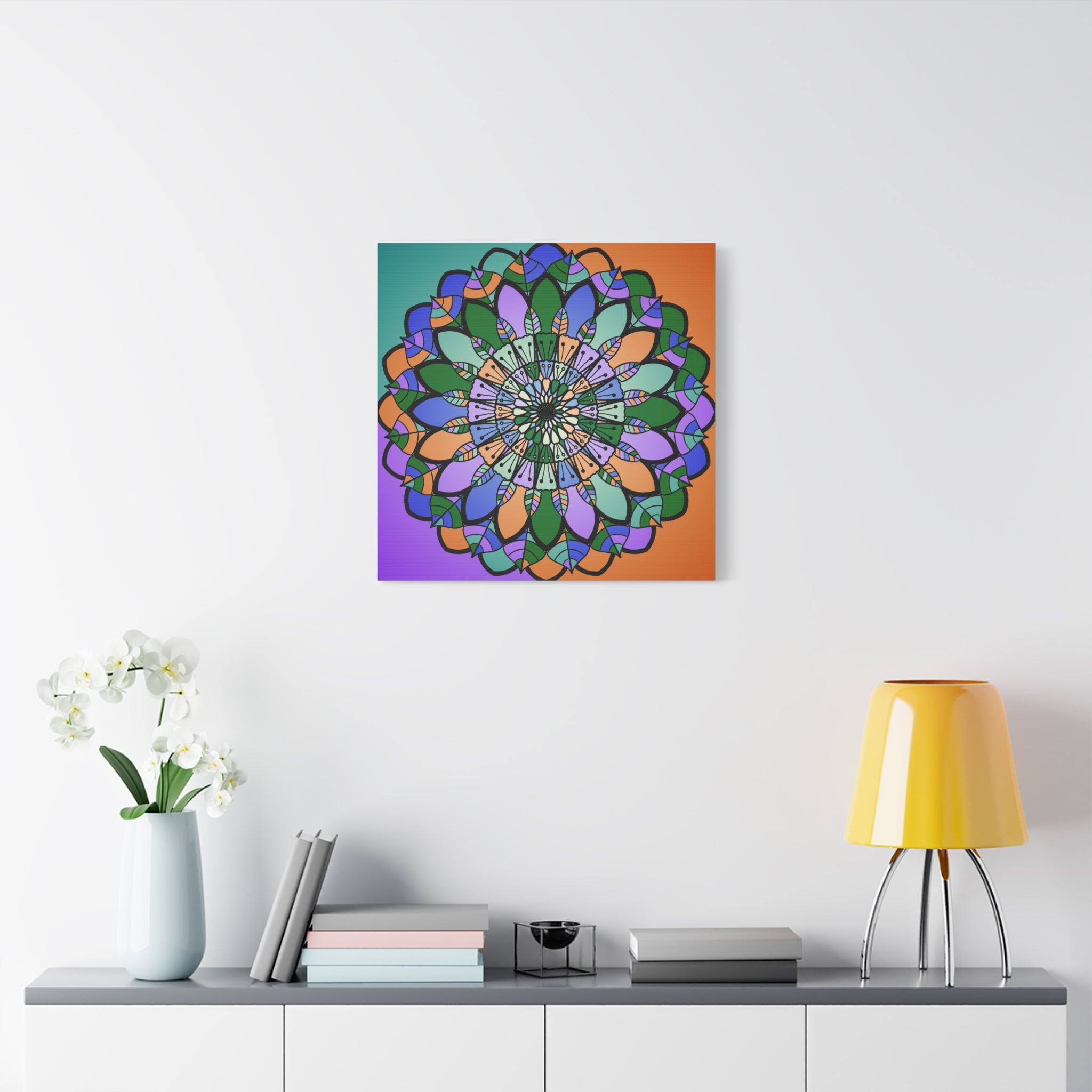 Floral Mandala Matte Canvas Wall Art