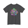 Mandala Art on Tshirt Yoga Mindfulness - Unisex Heavy Cotton Tee featuring intricate mandala design for peaceful and stylish yoga practice and mindfulness activities