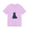 Black Cat Mystery T-Shirt - Simple & Cool: A stylish black t-shirt featuring a mysterious black cat design