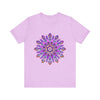 Beautiful purple and gold mandala tee featuring spiritual art design