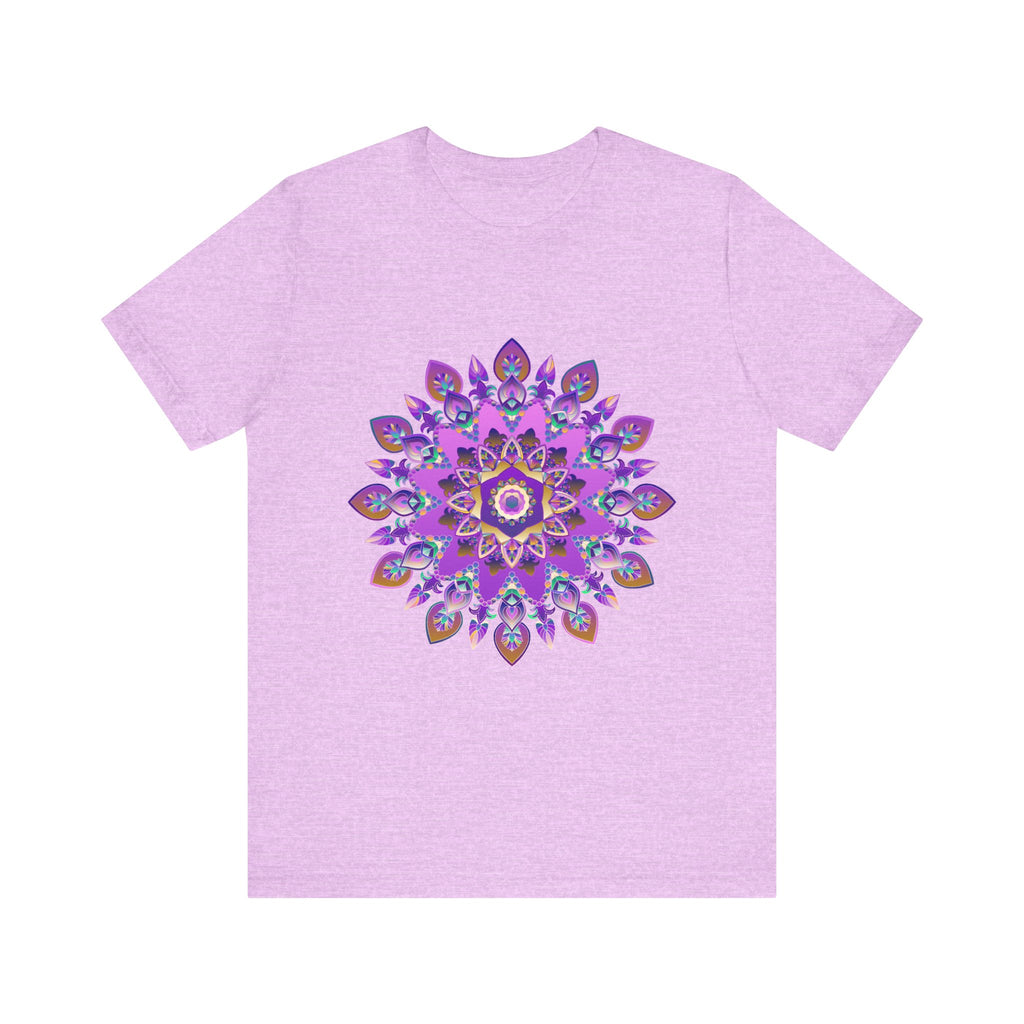 Beautiful purple and gold mandala tee featuring spiritual art design